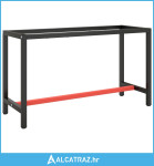 Okvir za radni stol mat crni i mat crveni 140x50x79 cm metalni - NOVO