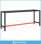 Okvir za radni stol mat crni i mat crveni 190x50x79 cm metalni - NOVO