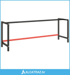 Okvir za radni stol mat crni i mat crveni 220x57x79 cm metalni - NOVO