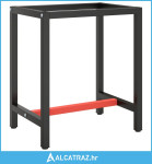 Okvir za radni stol mat crni i mat crveni 70x50x79 cm metalni - NOVO