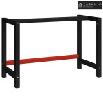 Okvir za radni stol metalni 120 x 57 x 79 cm crno-crveni - 120 x 57 x
