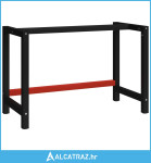 Okvir za radni stol metalni 120 x 57 x 79 cm crno-crveni - NOVO