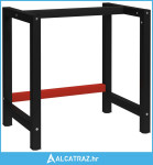 Okvir za radni stol metalni 80 x 57 x 79 cm crno-crveni - NOVO