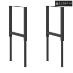 Okviri za radni stol 2 kom metalni 55 x (69 - 95,5) cm crni - Crna 55
