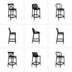 • A K C I J A • Polubarske stolice — CRNE • Set od 3 komada