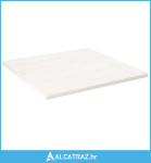 Ploča za stol bijela 90x90x2,5 cm masivna borovina četvrtasta - NOVO