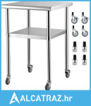 Pripremni stol od nehrđajućeg čelika, 61 x 61 x 91 cm, nosivost 272 kg