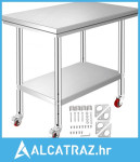 Radni stol od nehrđajućeg čelika 12 x 24 x 34 inča, nosivost 700 lbs s