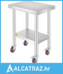 Radni stol od nehrđajućeg čelika 24 x 18 x 34 inča, nosivost 700 lbs s