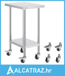 Radni stol od nehrđajućeg čelika 24 x 18 x 38 inča, s 4 kotača, 3 pode