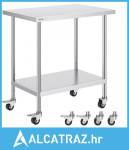 Radni stol od nehrđajućeg čelika 24 x 36 x 38 inča, s 4 kotača, 3 pode