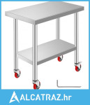 Radni stol od nehrđajućeg čelika 30 x 18 x 34 inča, nosivost 700 lbs s