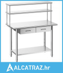 Radni stol od nehrđajućeg čelika, stol za pripremu hrane 61x122 cm s g
