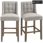 Set od 2 barske stolice s naslonom, puno drvo, 47x50x101 cm, siva prir