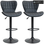 Set od 2 barske stolice, retro dizajn, 47 cm x 51,5 cm x 89-109 cm, cr