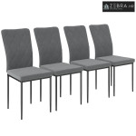 Set od 4 blagovaonske stolice u baršunastom izgledu, moderne tapeciran