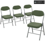 Set od 4 tapecirane sklopive stolice, sklopive stolice s korduroj navl