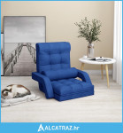 Sklopiva podna stolica s funkcijom kreveta plava od tkanine - NOVO