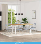 Sklopiva stolica 8 pcs Sivi 48 x 43,5 x 81 cm Lažna koža - NOVO