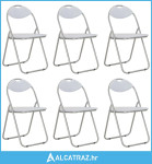 Sklopive blagovaonske stolice od umjetne kože 6 kom bijele - NOVO