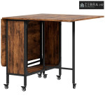 Sklopivi blagovaonski stol za 6 osoba, s policom, 130x80x74 cm, crvenk