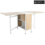 Sklopivi blagovaonski stol, hrastovo drvo i metalni okvir, 169x60x75 c