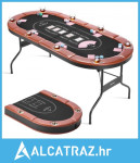 Sklopivi poker stol, 8 igrača, 18-28,8 mm sklopivi stol za casino razo