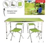 Sklopivi Stol | 60x70x120cm + 4 stolice