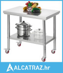 Stol od nehrđajućeg čelika, radni stol za pripremu hrane 60 x 90 cm s