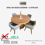 STOL NA RAZVLAČENJE + 4 STOLICE