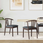 Stolac za blagovanje 2 pcs Svijetlosmeđa i crna Čvrsto drvo