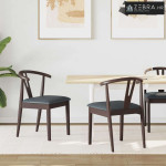 Stolac za blagovanje 2 pcs Svijetlosmeđa i crna