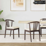 Stolac za blagovanje 2 pcs Svijetlosmeđa i svijetla Čvrsto drvo