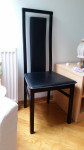 Stolica drvena - crna koža