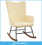 Stolica za ljuljanje krem-bijela baršunasta - NOVO