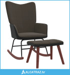 Stolica za ljuljanje s osloncem za noge tamnosiva baršun/PVC - NOVO