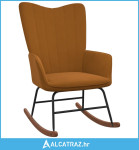 Stolica za ljuljanje smeđa baršunasta - NOVO