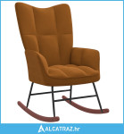 Stolica za ljuljanje smeđa baršunasta - NOVO