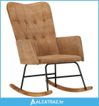Stolica za ljuljanje smeđa starinska platnena - NOVO