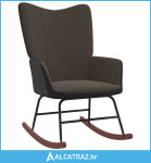 Stolica za ljuljanje tamnosiva od baršuna i PVC-a - NOVO