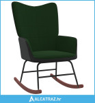 Stolica za ljuljanje tamnozelena od baršuna i PVC-a - NOVO