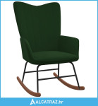 Stolica za ljuljanje tamnozelena baršunasta - NOVO
