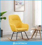 Stolica za ljuljanje od tkanine boja senfa - NOVO