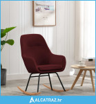 Stolica za ljuljanje od tkanine crvena boja vina - NOVO