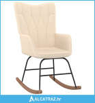 Stolica za ljuljanje od tkanine krem - NOVO