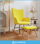 Stolica za ljuljanje od tkanine sa stolcem boja senfa - NOVO