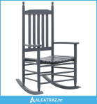 Stolica za ljuljanje sa zakrivljenim sjedalom siva drvo topole - NOVO