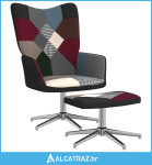 Stolica za opuštanje s osloncem za noge patchwork od tkanine - NOVO