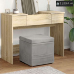 Stolica Svijetlo siva Svileni i Fino Radeći Drvo - Svjetlosiva 40 cm B