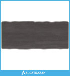 Stolna ploča tamnosiva 120x50x6 cm obrađena masivna hrastovina - NOVO